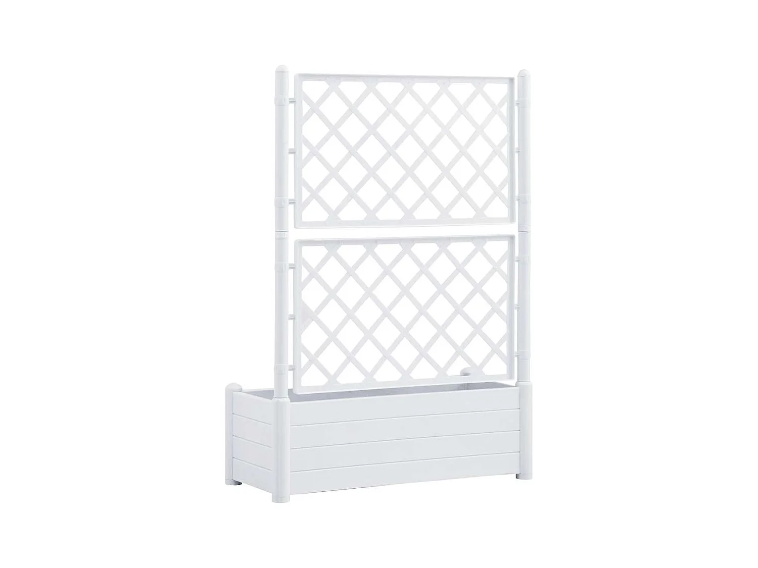 Jardinera con enrejado 100x43x142 cm PP Blanco