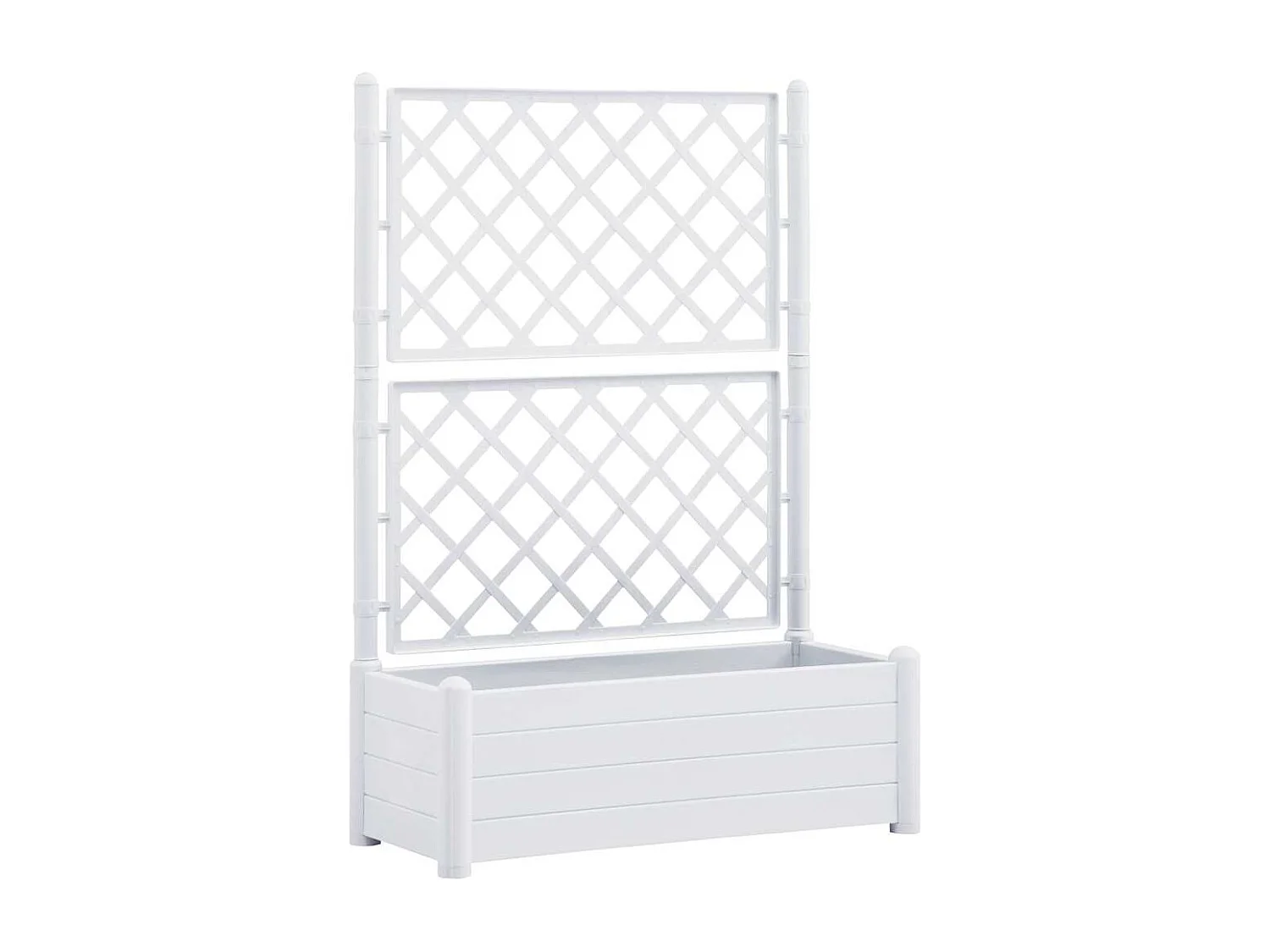 Jardinière avec treillis 100x43x142 cm PP Blanc