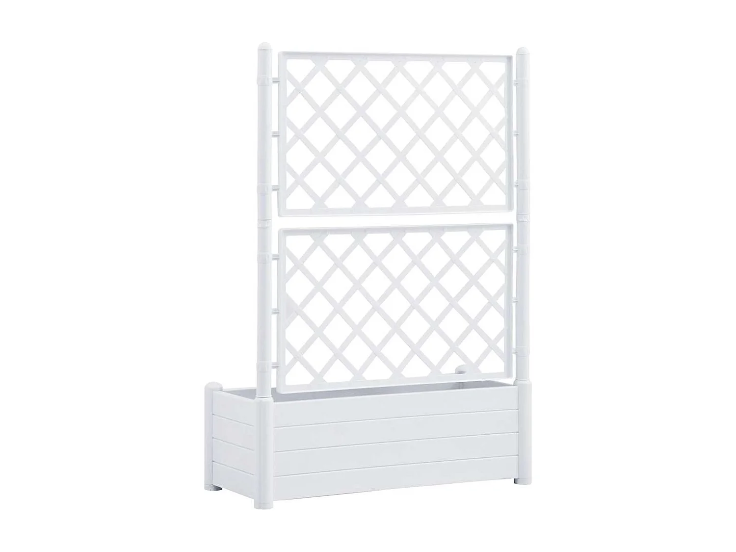 Jardinière avec treillis 100x43x142 cm PP Blanc