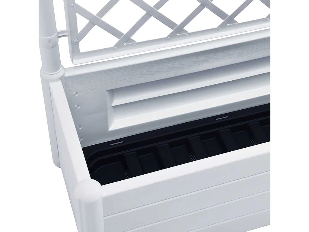 Jardinière avec treillis 100x43x142 cm PP Blanc