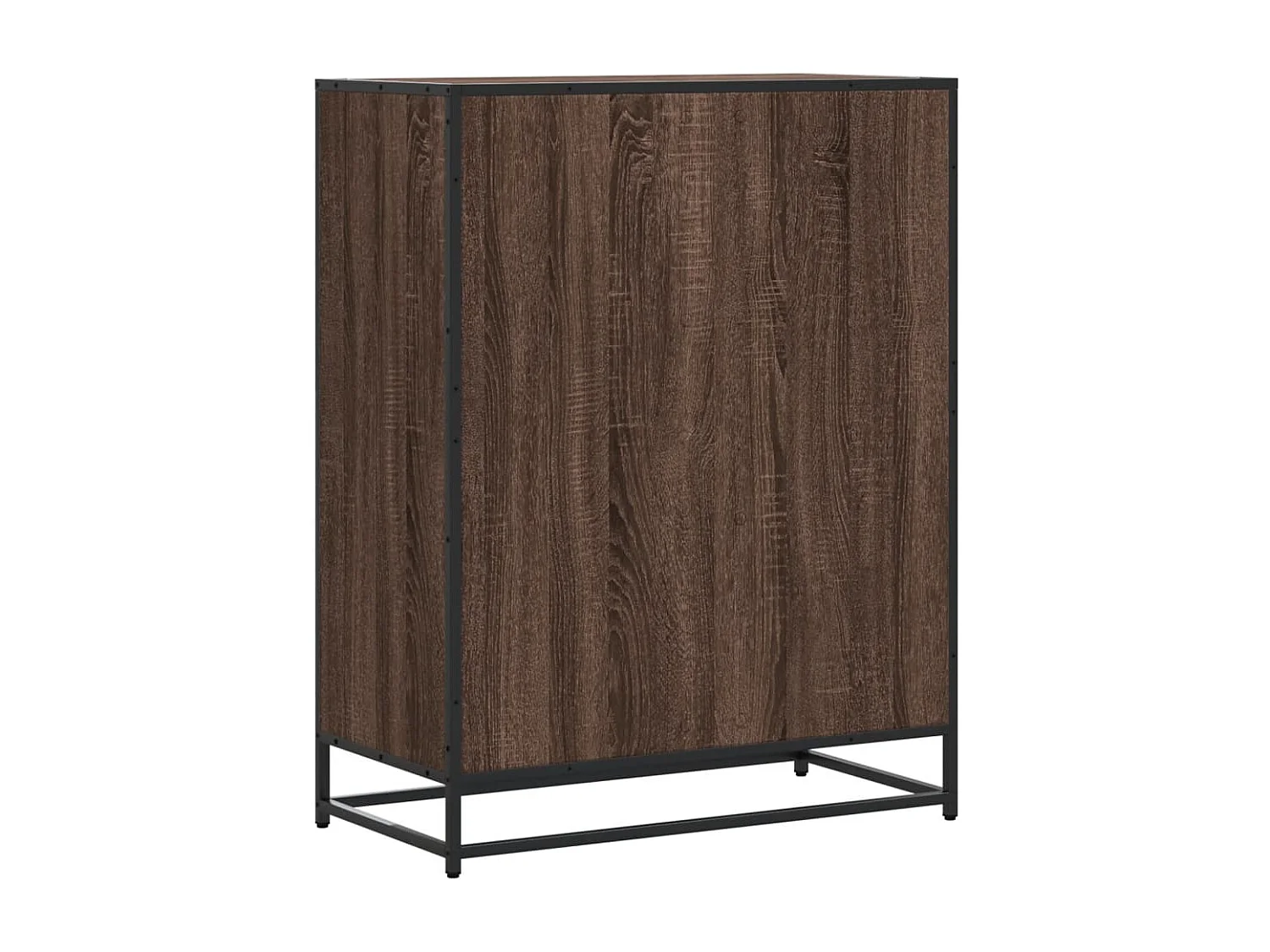 Meuble à chaussures chêne marron bois d'ingénierie et métal