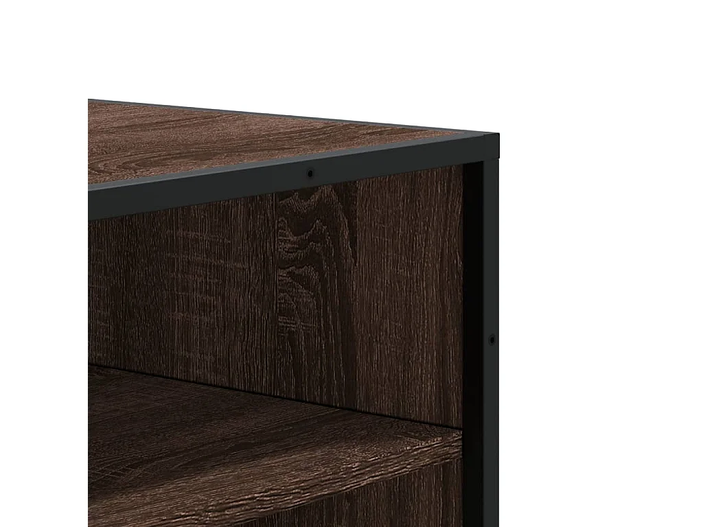 Meuble à chaussures chêne marron bois d'ingénierie et métal