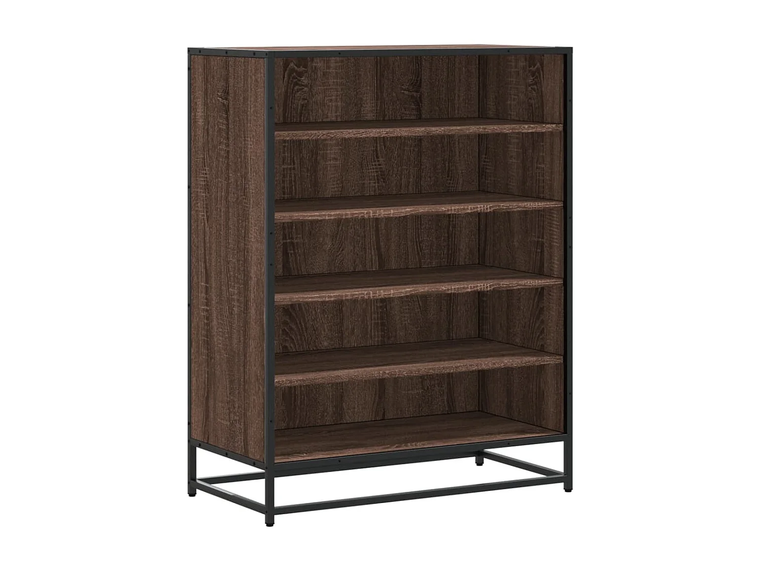 Meuble à chaussures chêne marron bois d'ingénierie et métal