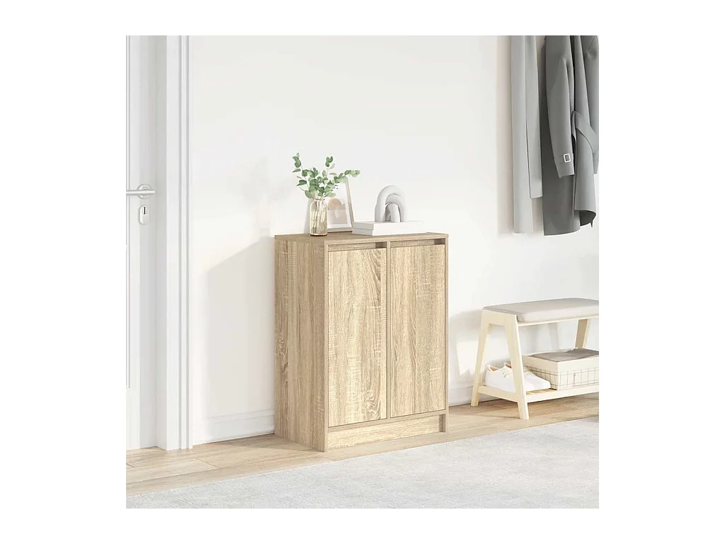Armoire à chaussures chêne sonoma 57x34x76 cm bois d'ingénierie