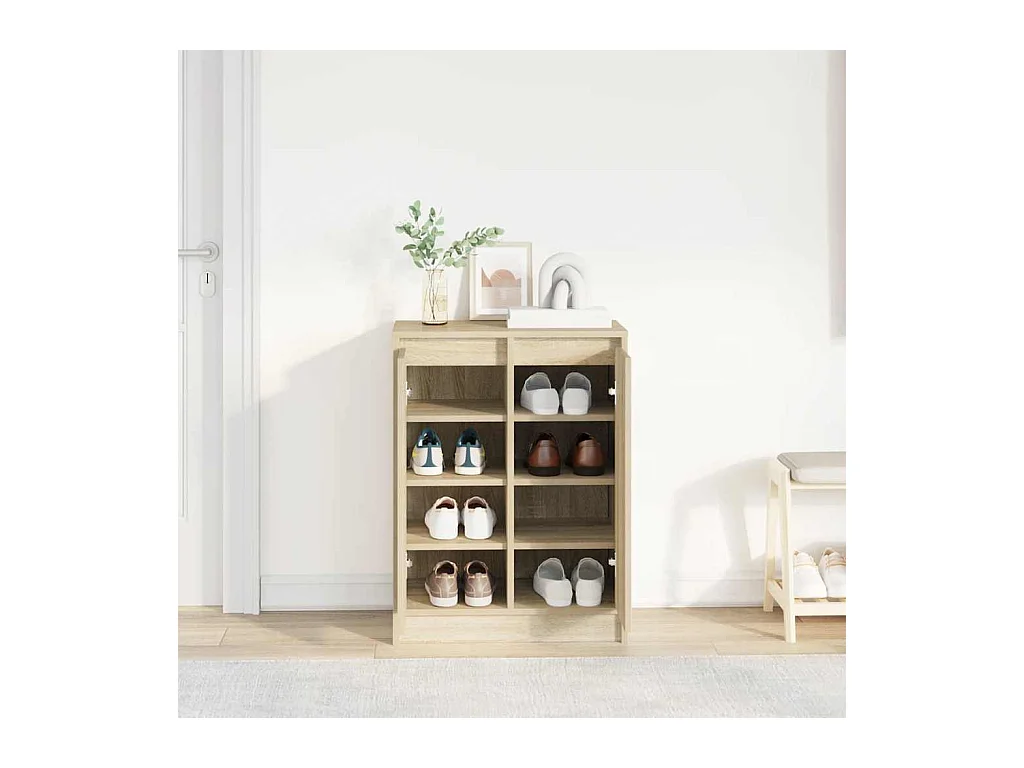 Armoire à chaussures chêne sonoma 57x34x76 cm bois d'ingénierie