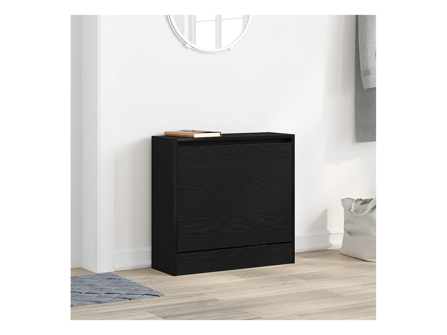 Cabinet à chaussures Chêne noir 60x21x57 cm Bois d'ingénierie