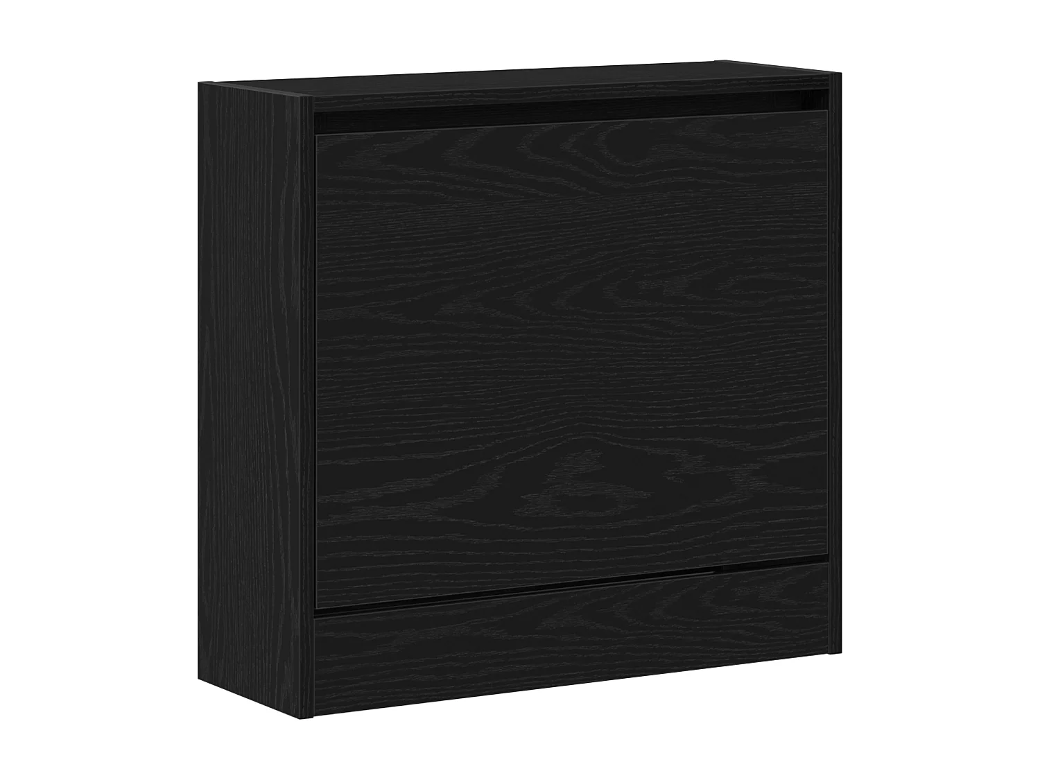 Zwarte eikenhouten schoenenkast 60x21x57 cm bewerkt hout