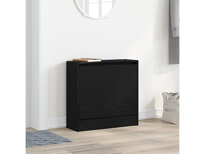 Cabinet à chaussures Chêne noir 60x21x57 cm Bois d'ingénierie