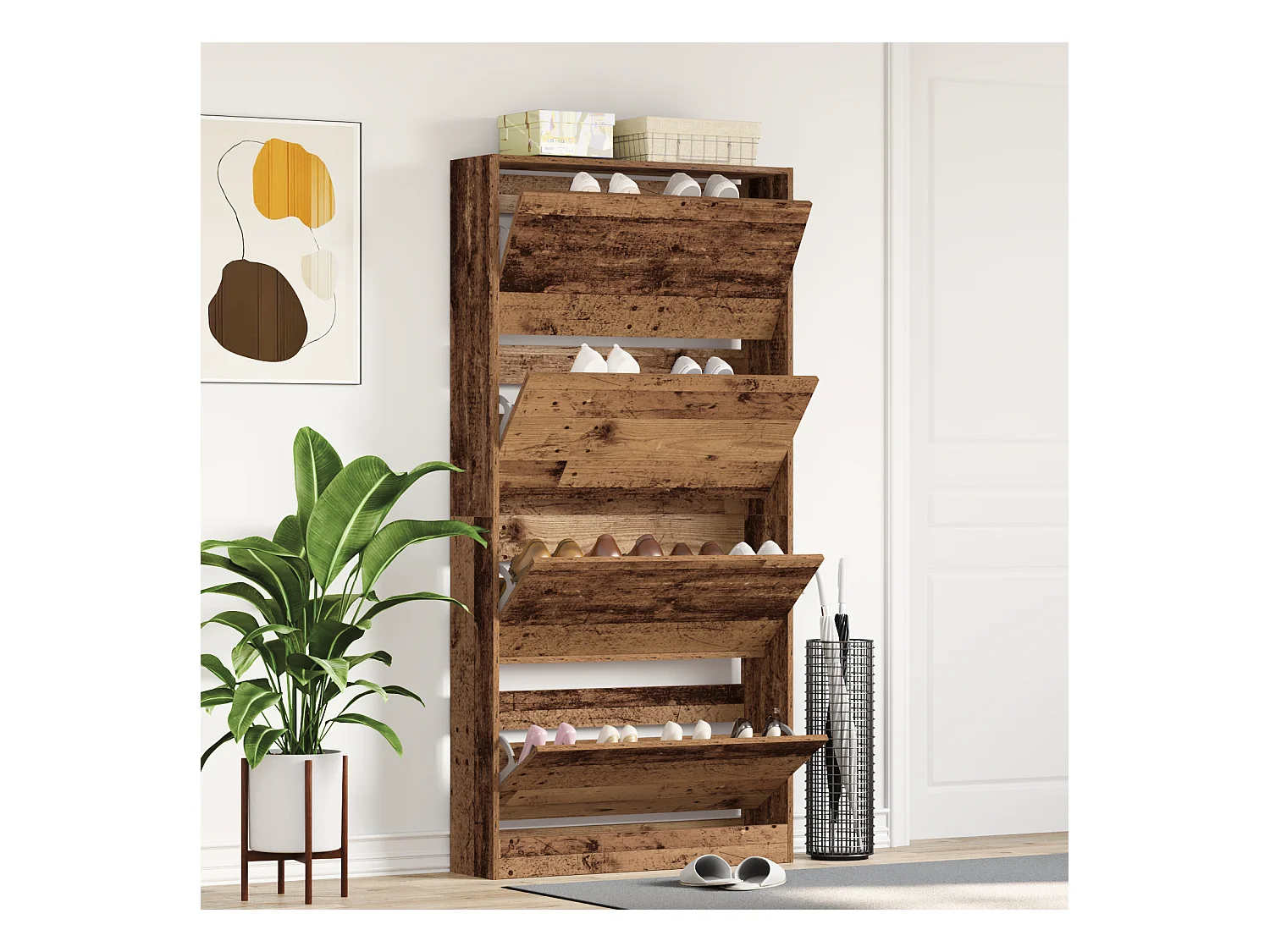 Scarpiera Legno antico Legno ingegnerizzato