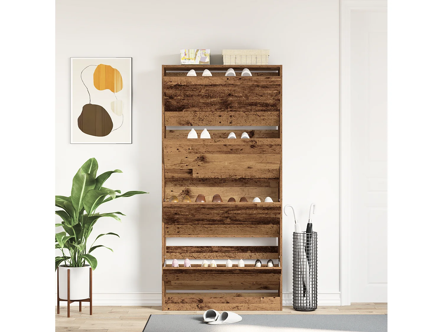 Armoire à chaussures Bois ancien Bois d'ingénierie