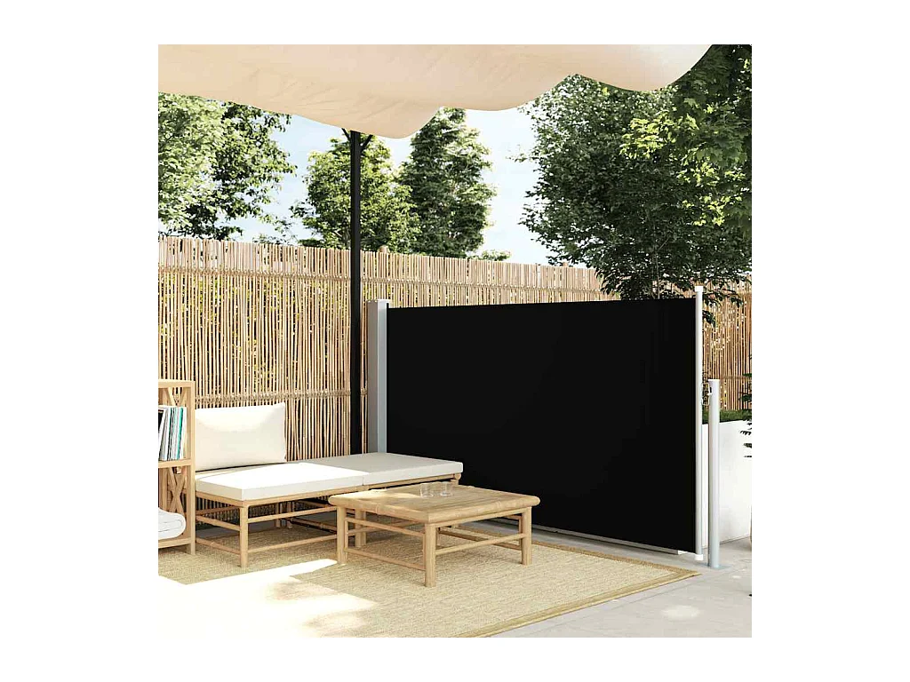 Tenda da sole laterale retrattile 120 x 300 cm Nero