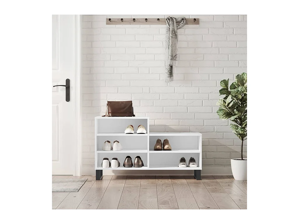 Scarpiera bianca 102x36x60 cm Legno ingegnerizzato