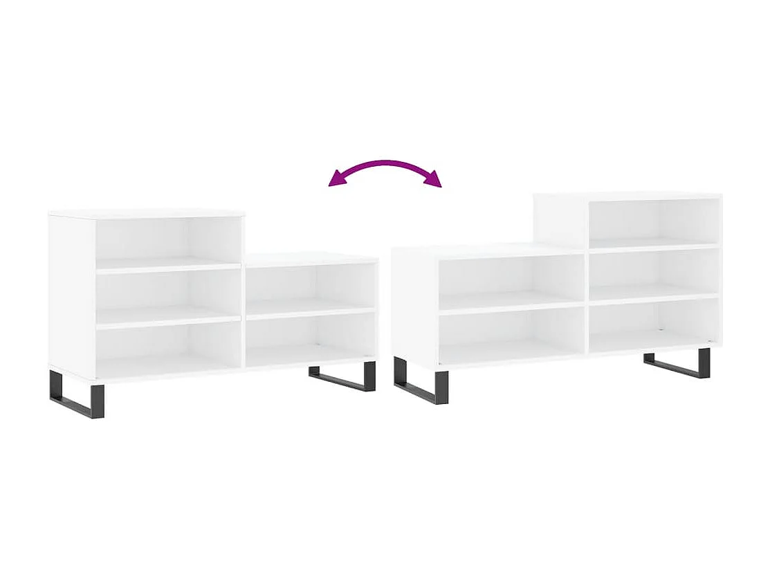 Armoire à chaussures Blanc 102x36x60 cm Bois d'ingénierie