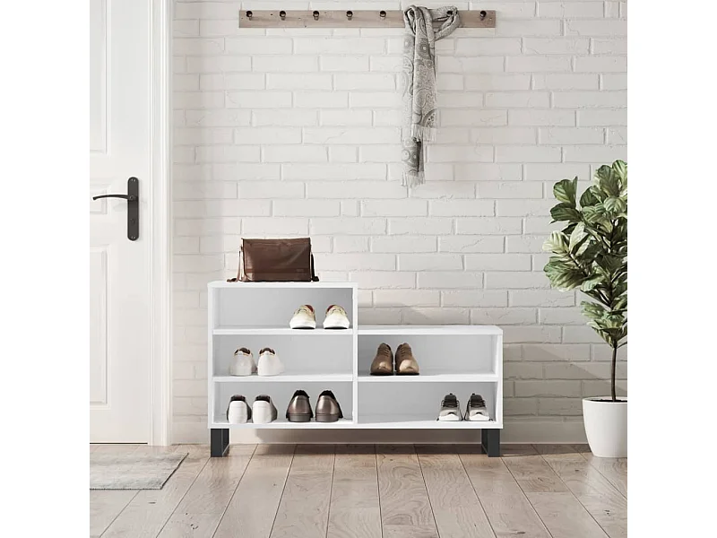 Scarpiera bianca 102x36x60 cm Legno ingegnerizzato