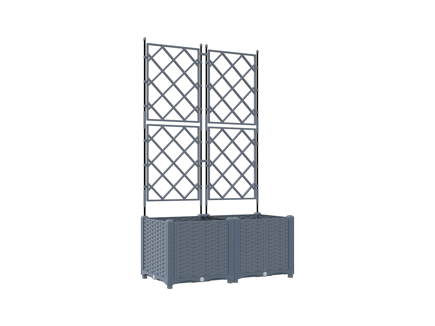 Jardinier avec treillis 2 pcs Gris clair 80x40x143 cm