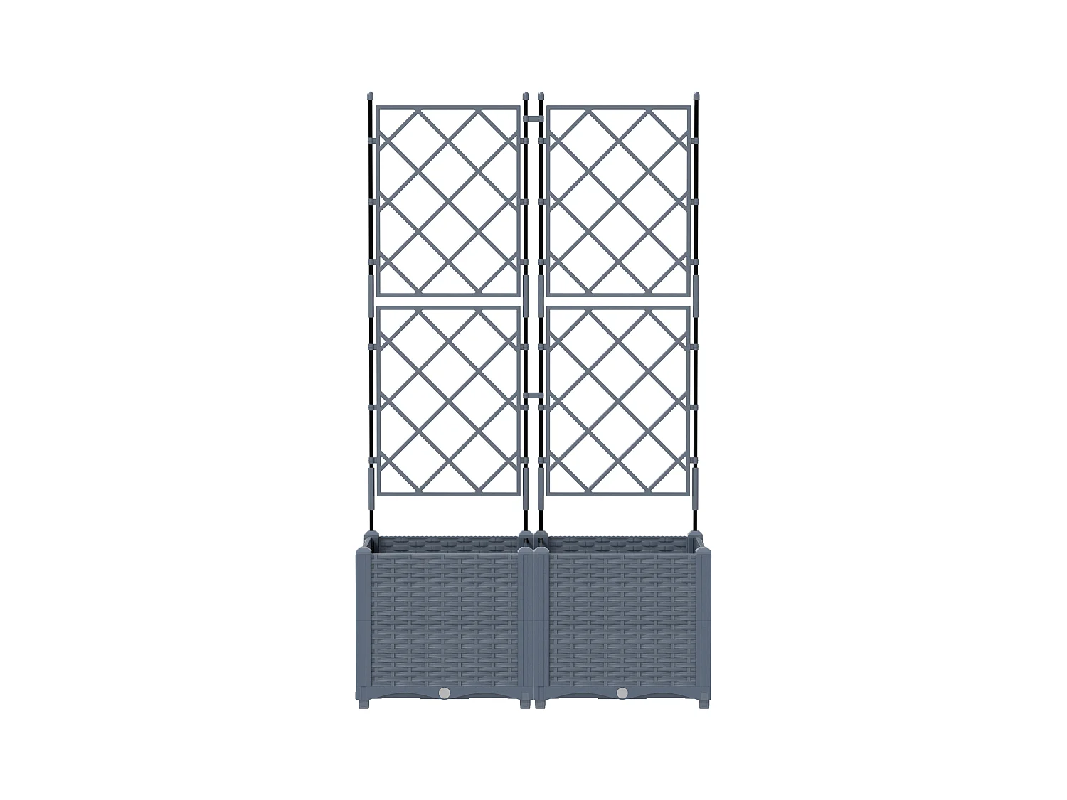 Jardinier avec treillis 2 pcs Gris clair 80x40x143 cm