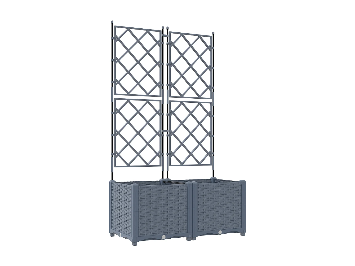 Jardinier avec treillis 2 pcs Gris clair 80x40x143 cm