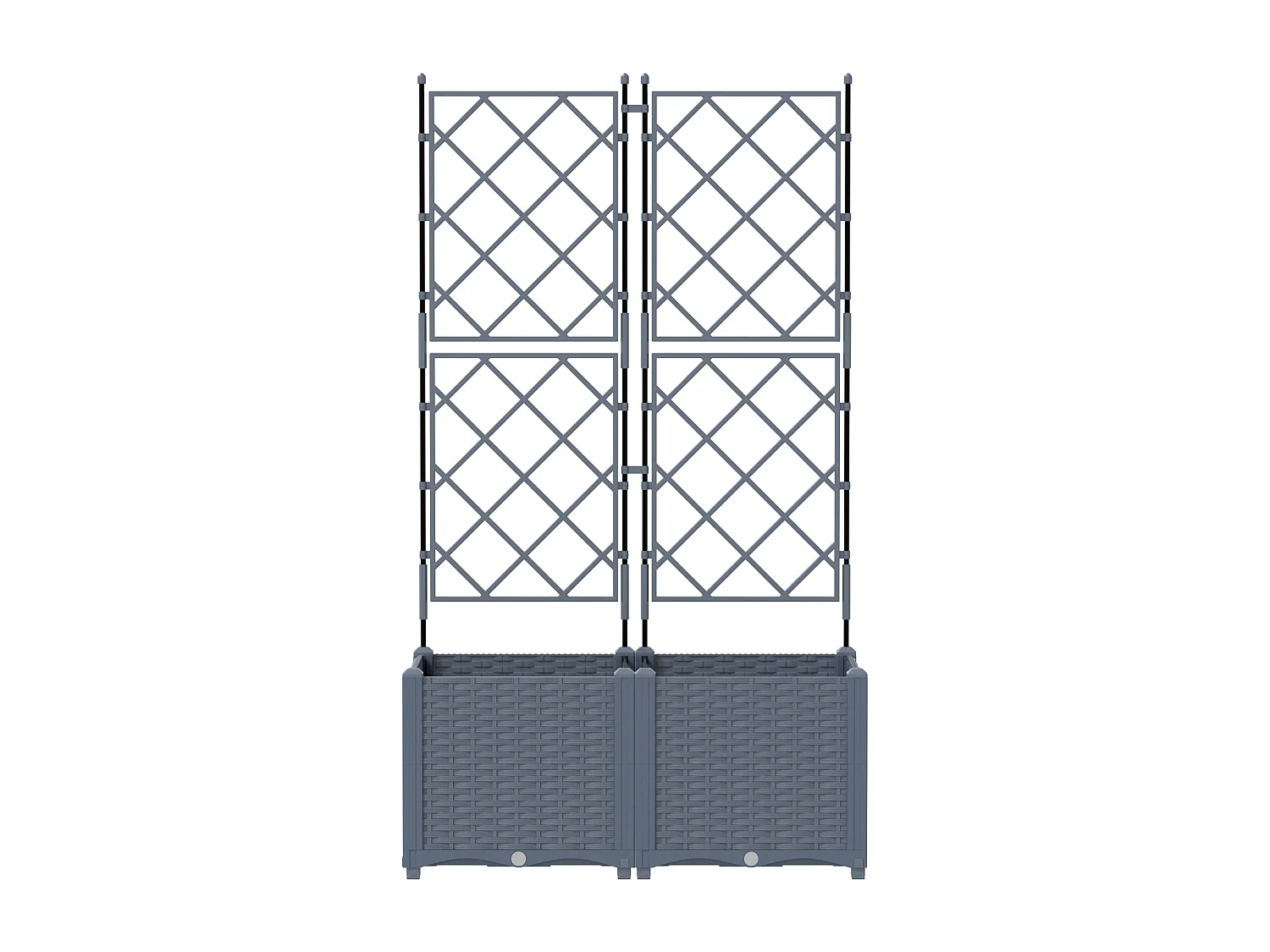 Tuinman met trellis 2 stuks Lichtgrijs 80x40x143 cm