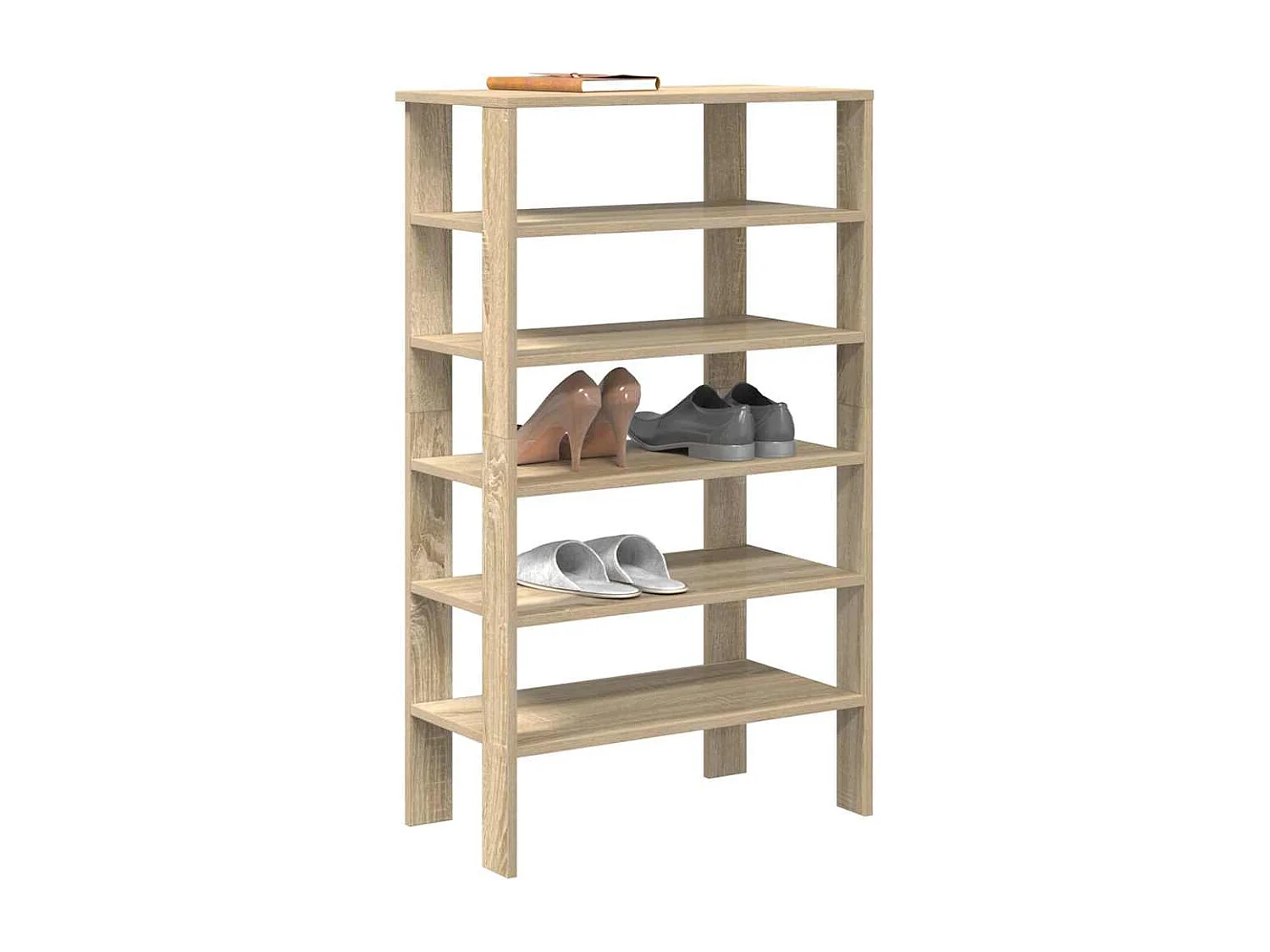 Étagère à chaussures chêne sonoma 61x32x105cm bois d'ingénierie
