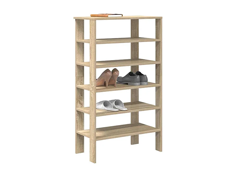 Étagère à chaussures chêne sonoma 61x32x105cm bois d'ingénierie