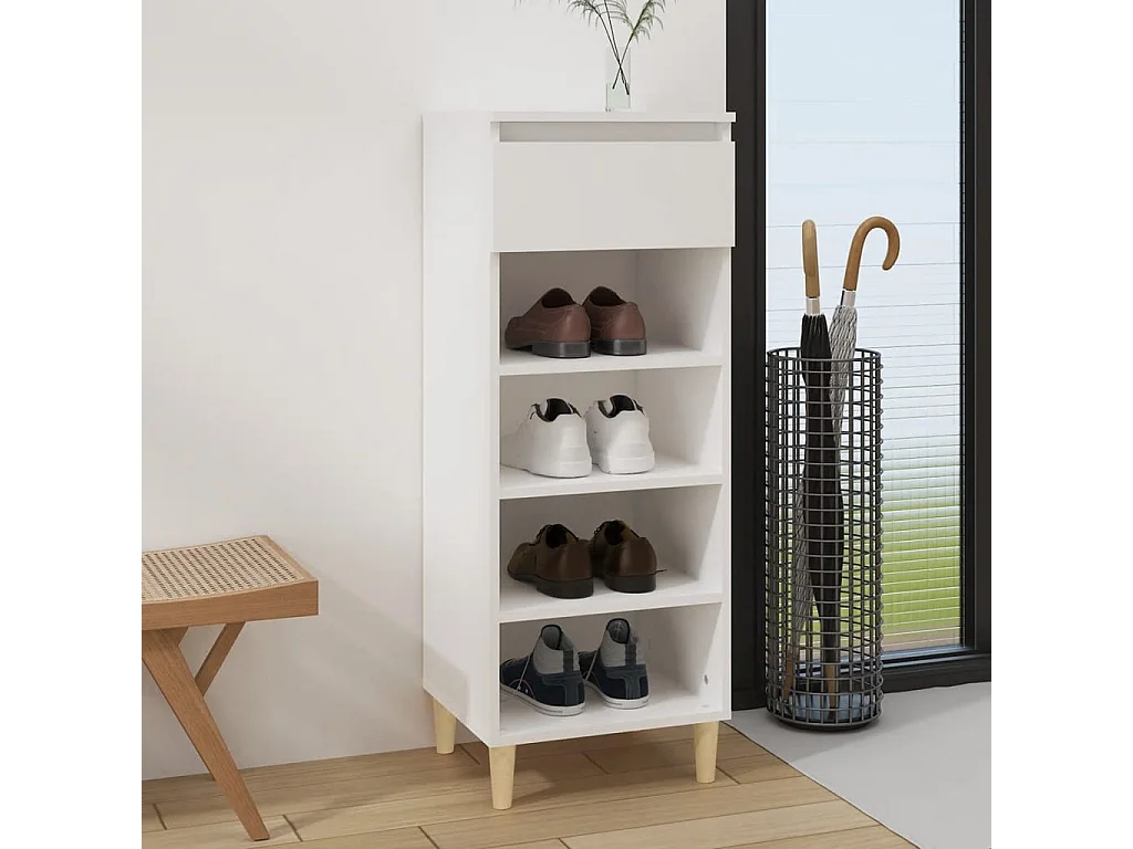 Armoire à chaussures Blanc 40x36x105 cm Bois d'ingénierie