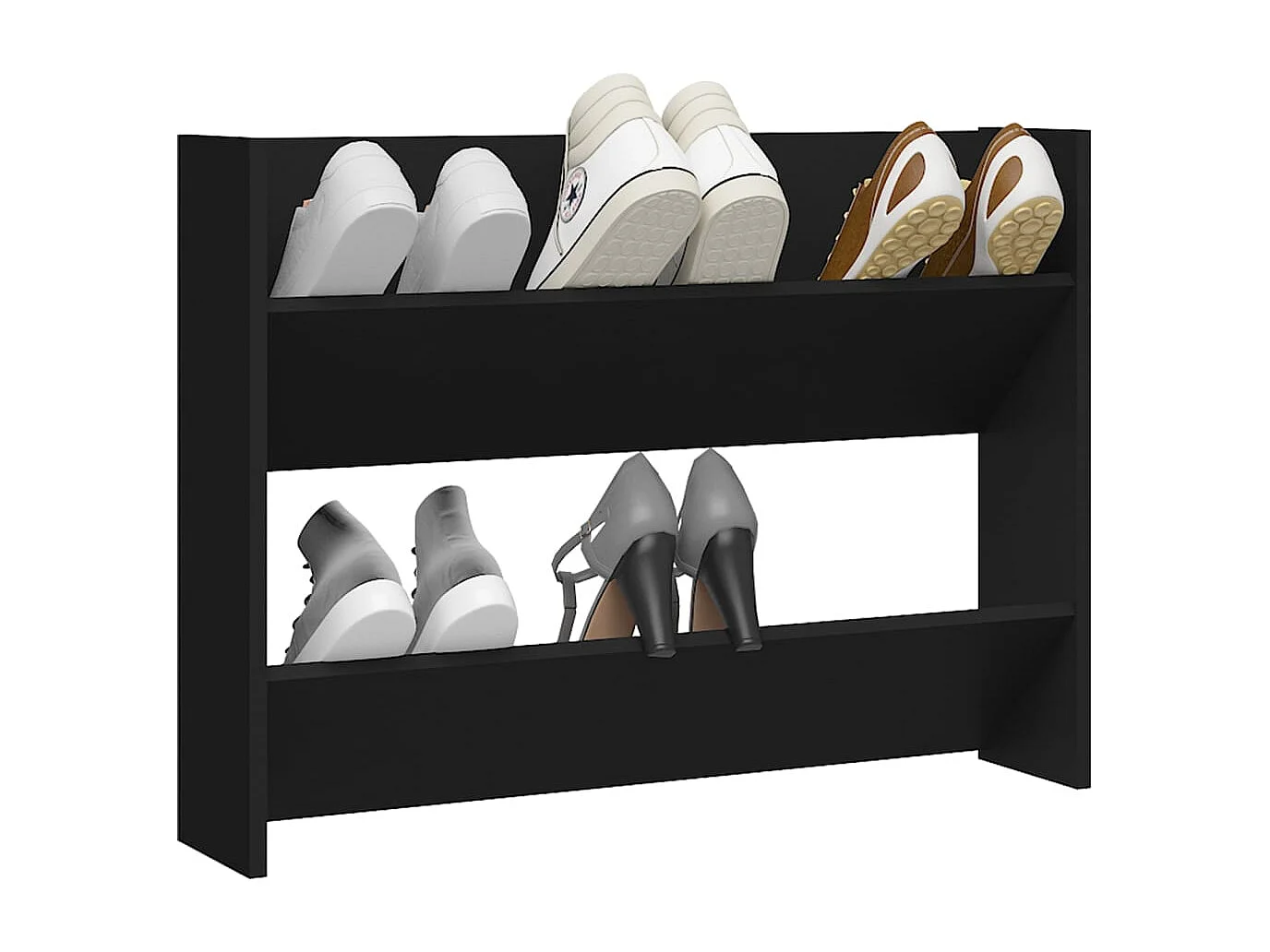 Armoire à chaussures murale Noir 80x18x60 cm Aggloméré