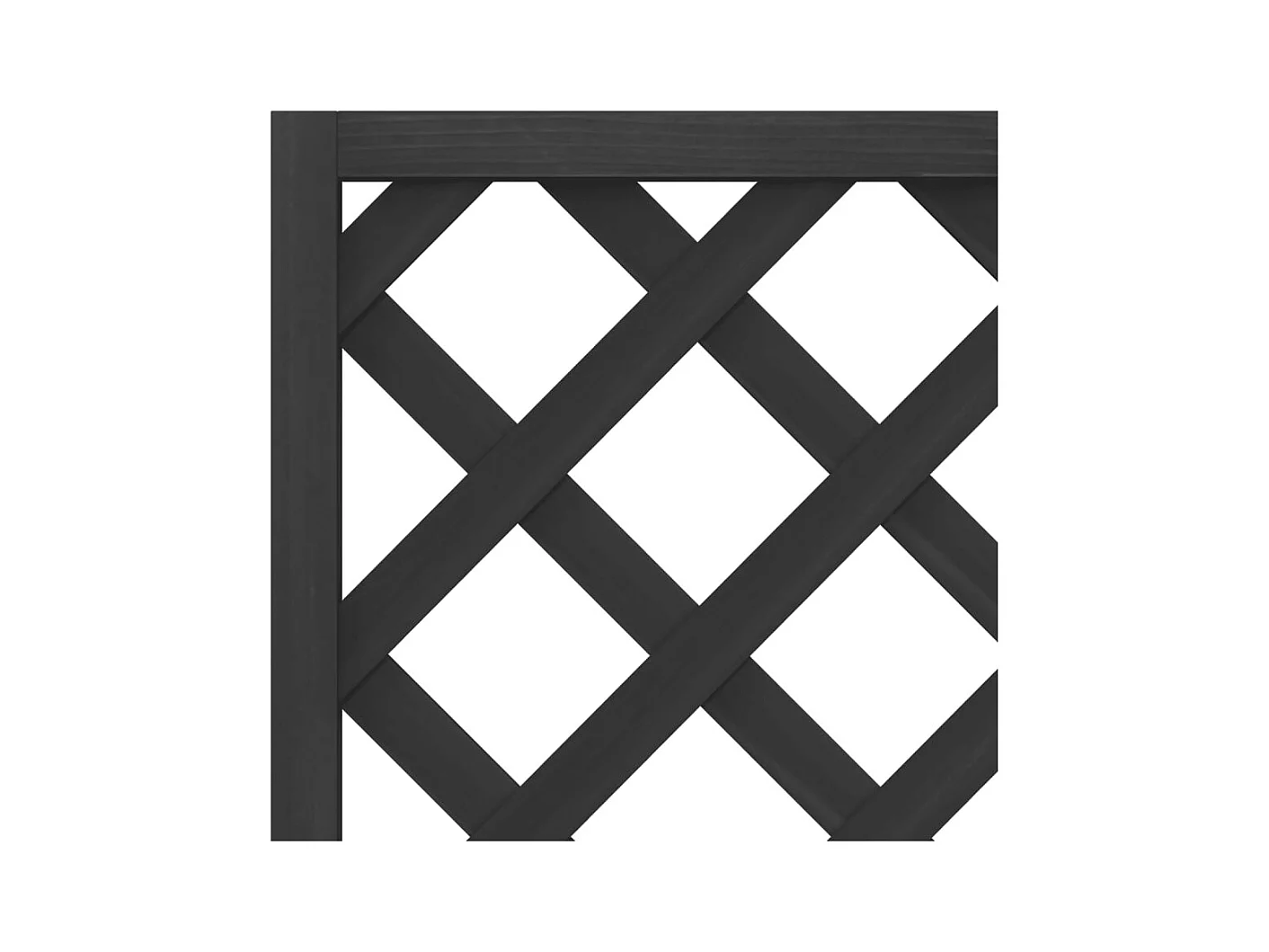 Jardinera con enrejado negro de madera maciza de abeto.