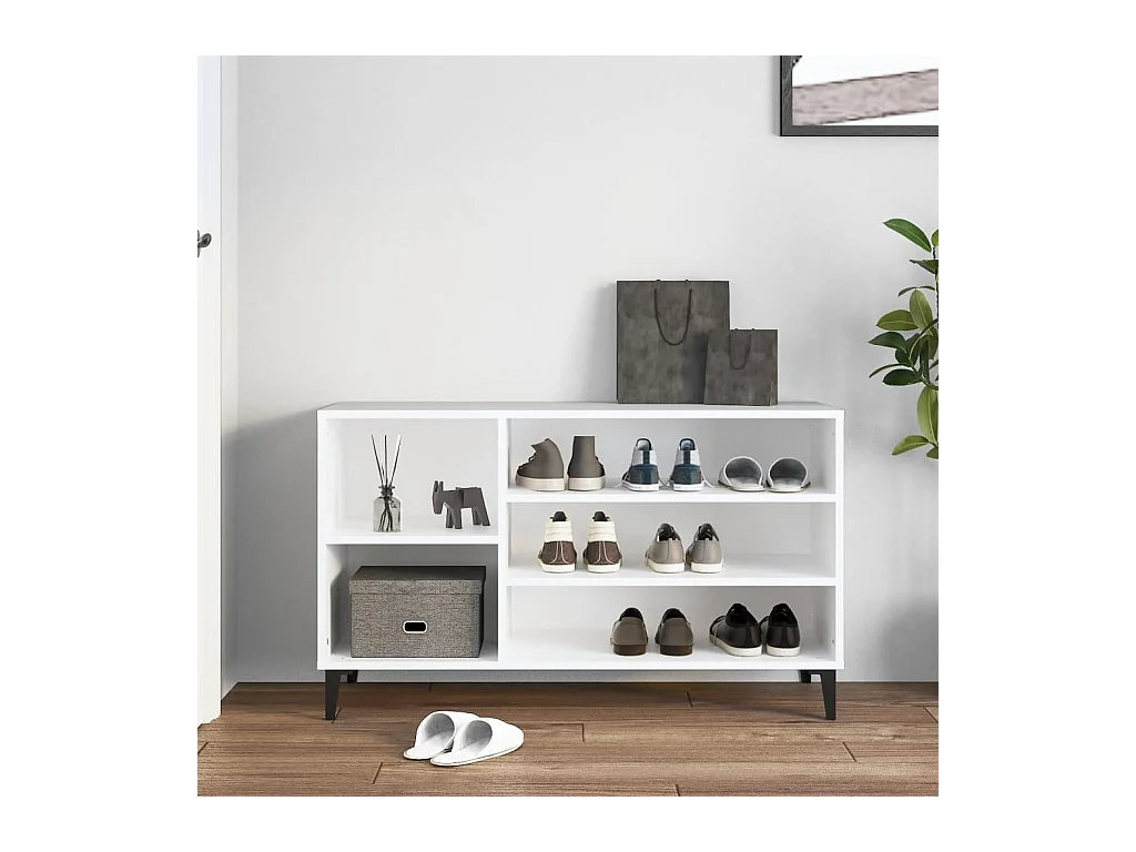 Armoire à chaussures Blanc 102x36x60 cm Bois d'ingénierie