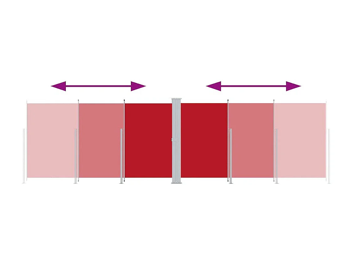 Auvent latéral rétractable Rouge 200x600 cm