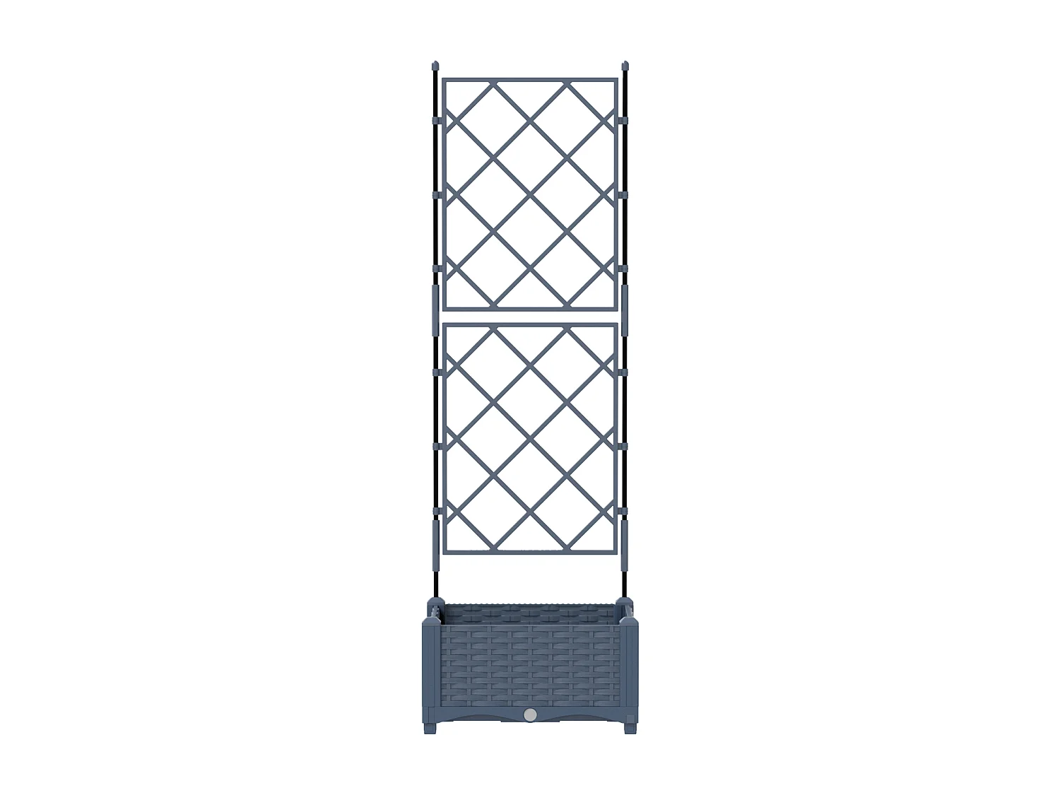 Plantenbak met grijs trellis 40x40x125,5 cm