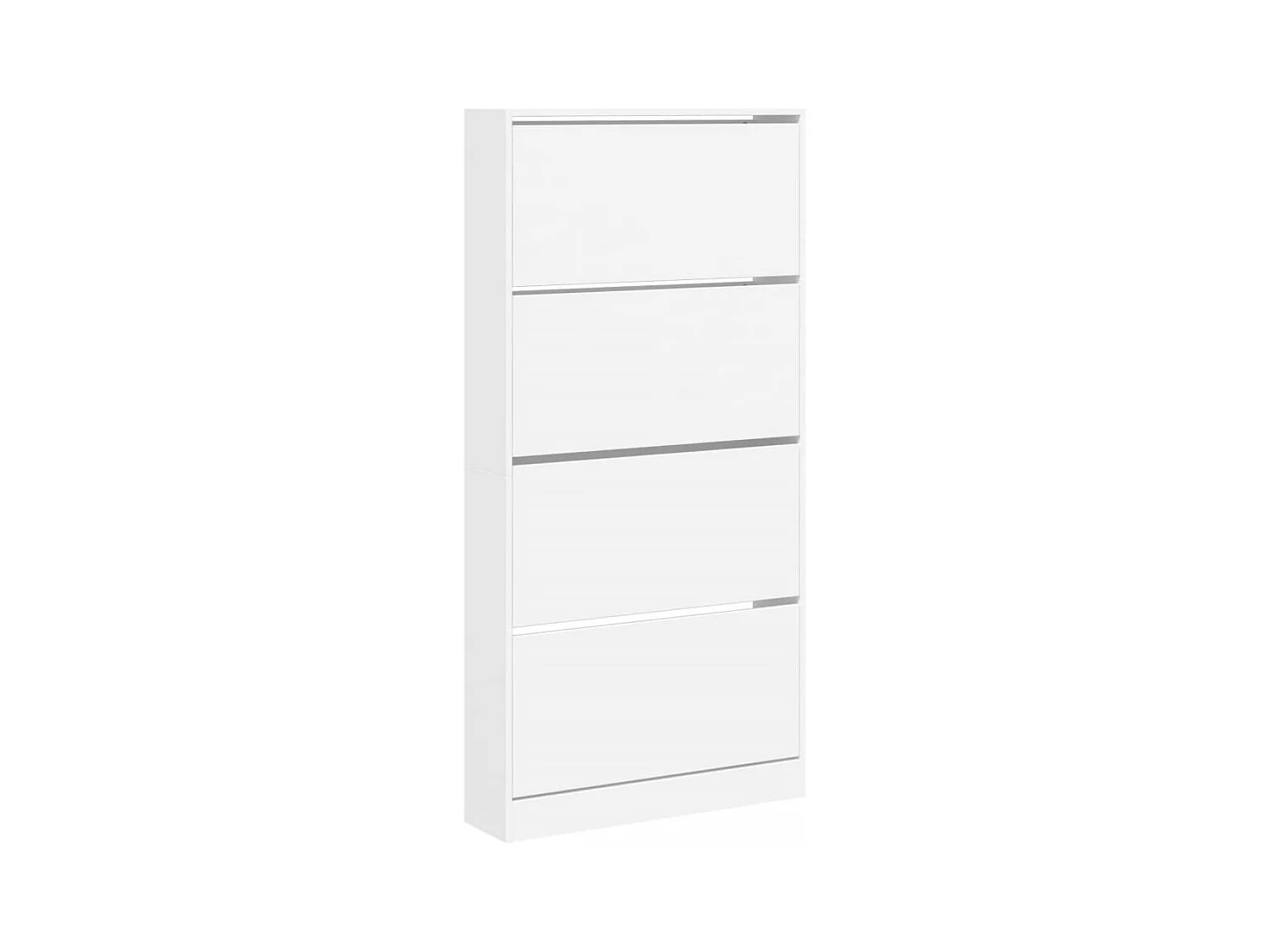 Armoire à chaussures 4 tiroirs rabattables blanc 80x21x163,5 cm