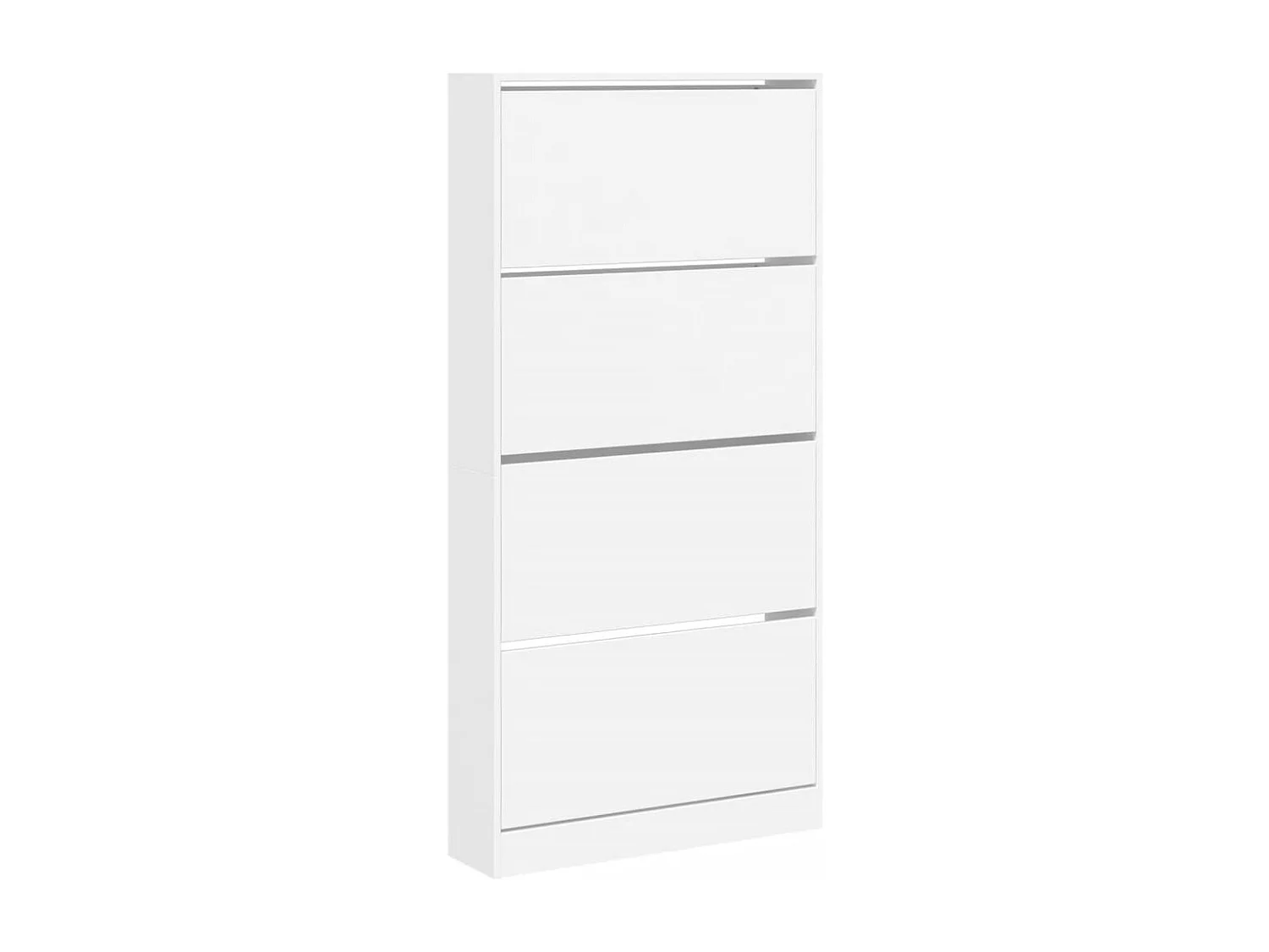 Armoire à chaussures 4 tiroirs rabattables blanc 80x21x163,5 cm