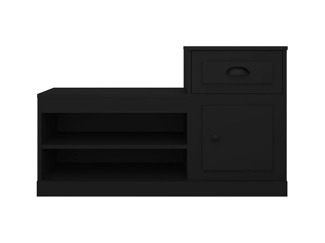 Armoire à chaussures noir 100x42x60 cm bois d'ingénierie