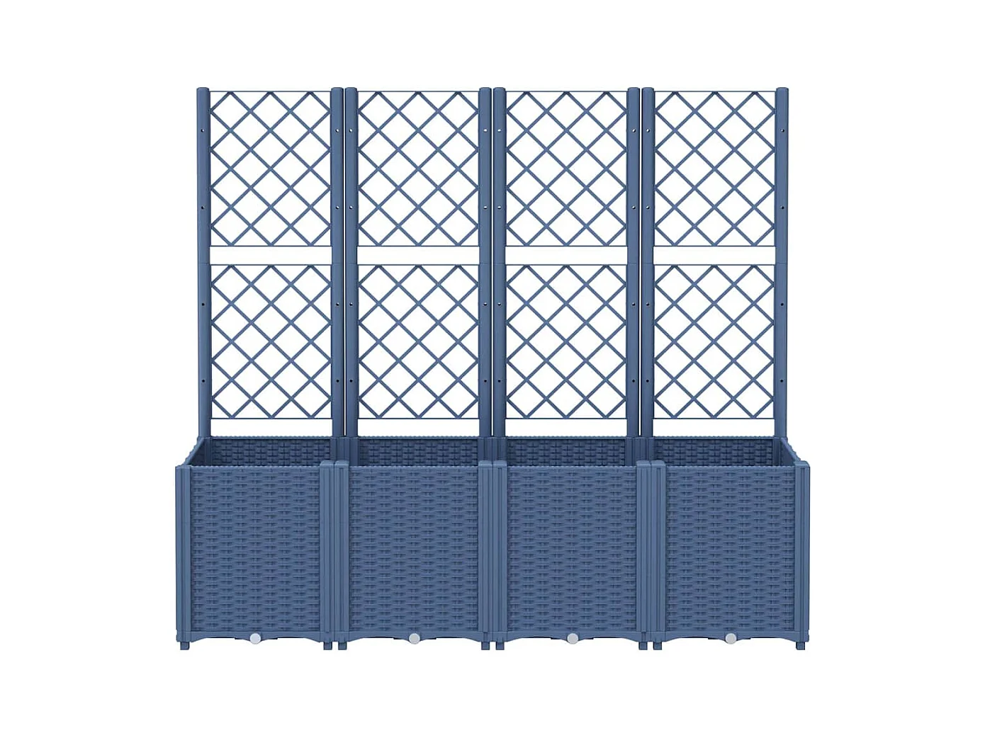 Plantenbak met trellis blauwgrijs 160x40x140 cm PP
