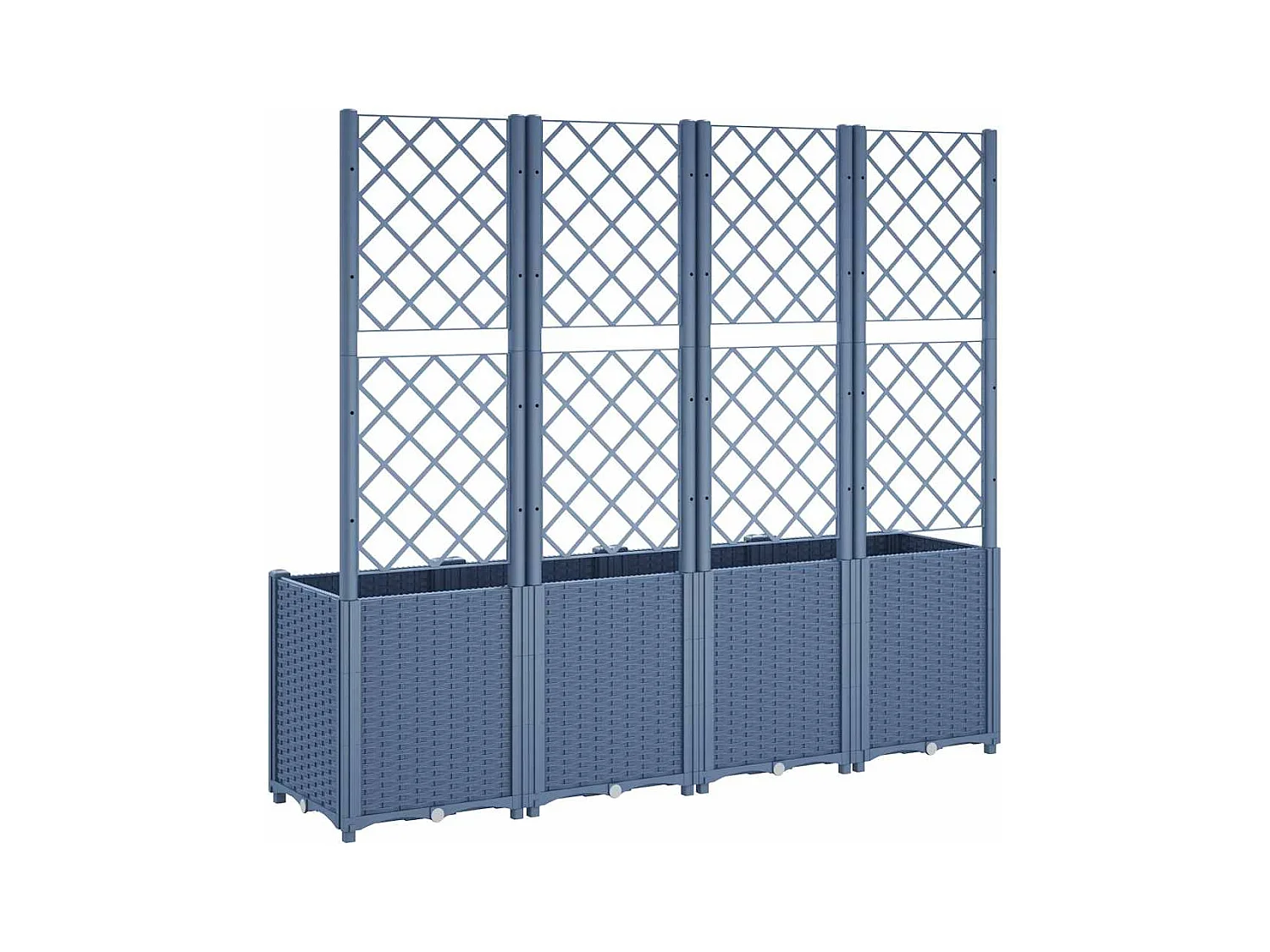 Plantenbak met trellis blauwgrijs 160x40x140 cm PP