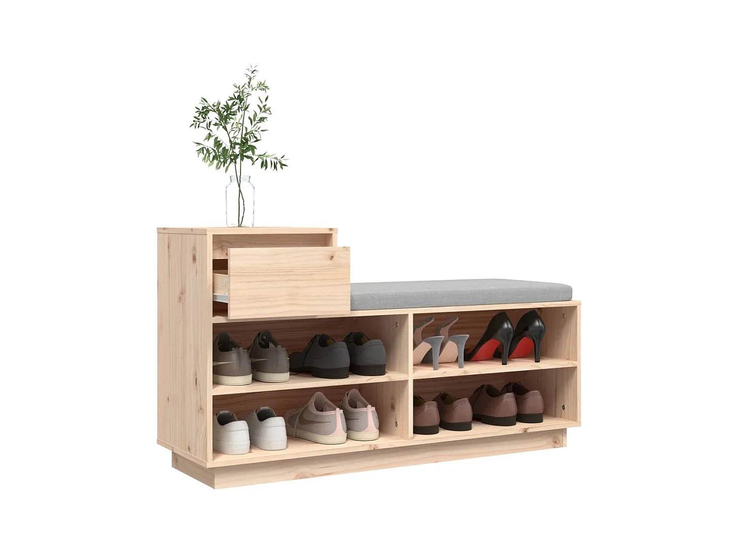 Armoire à chaussures 110x34x61 cm Bois de pin massif