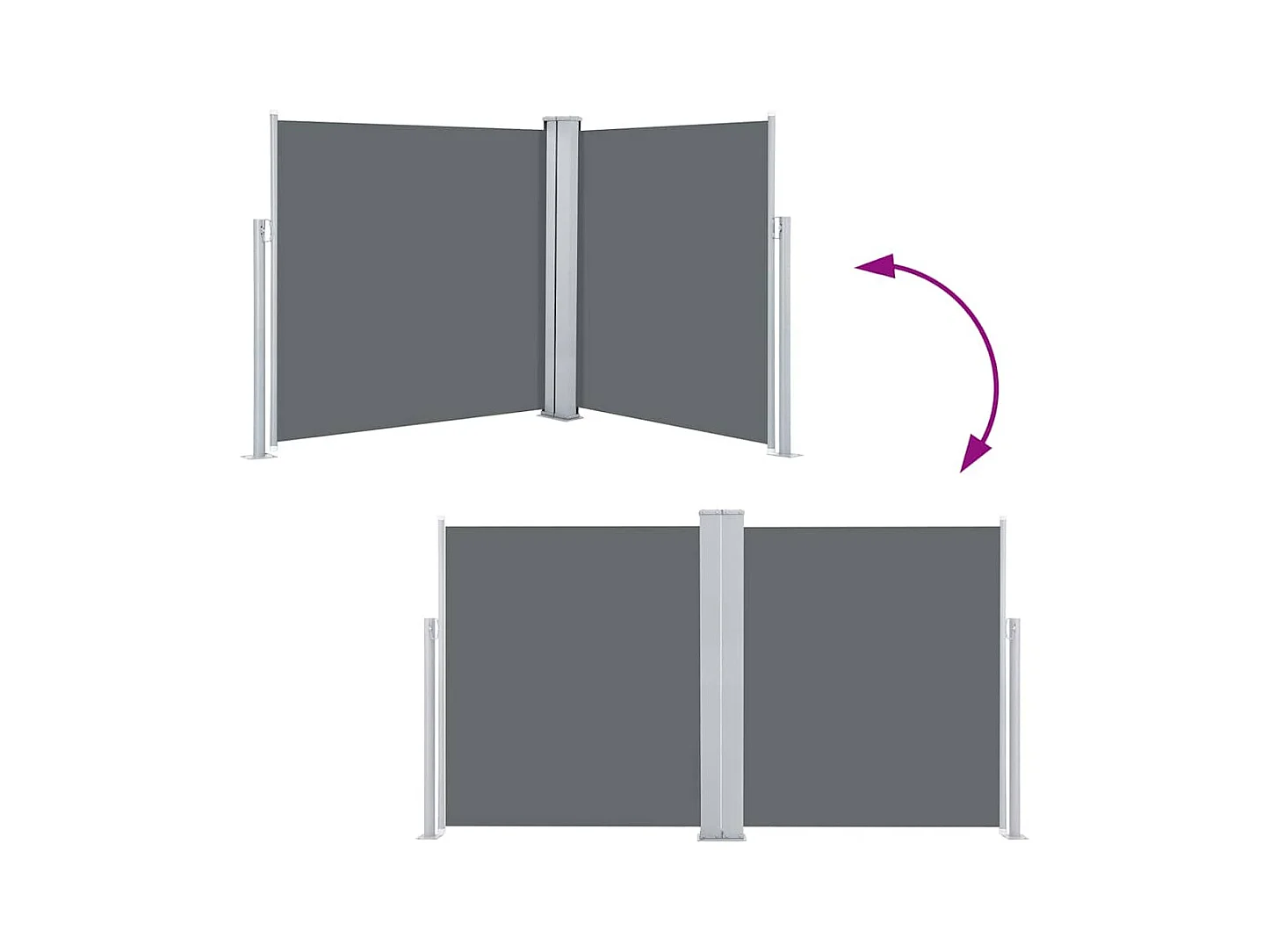 Auvent latéral rétractable Anthracite 140 x 600 cm