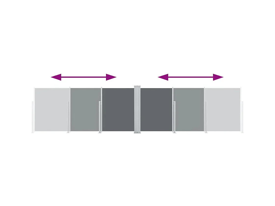 Auvent latéral rétractable Anthracite 140 x 600 cm