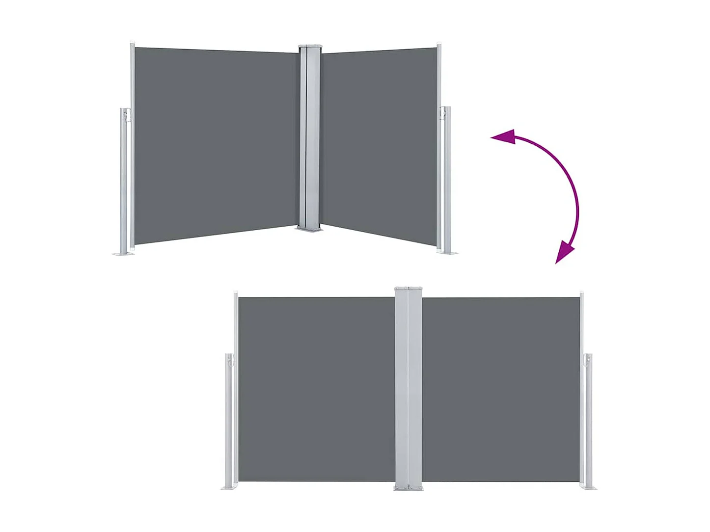 Auvent latéral rétractable Anthracite 140 x 600 cm