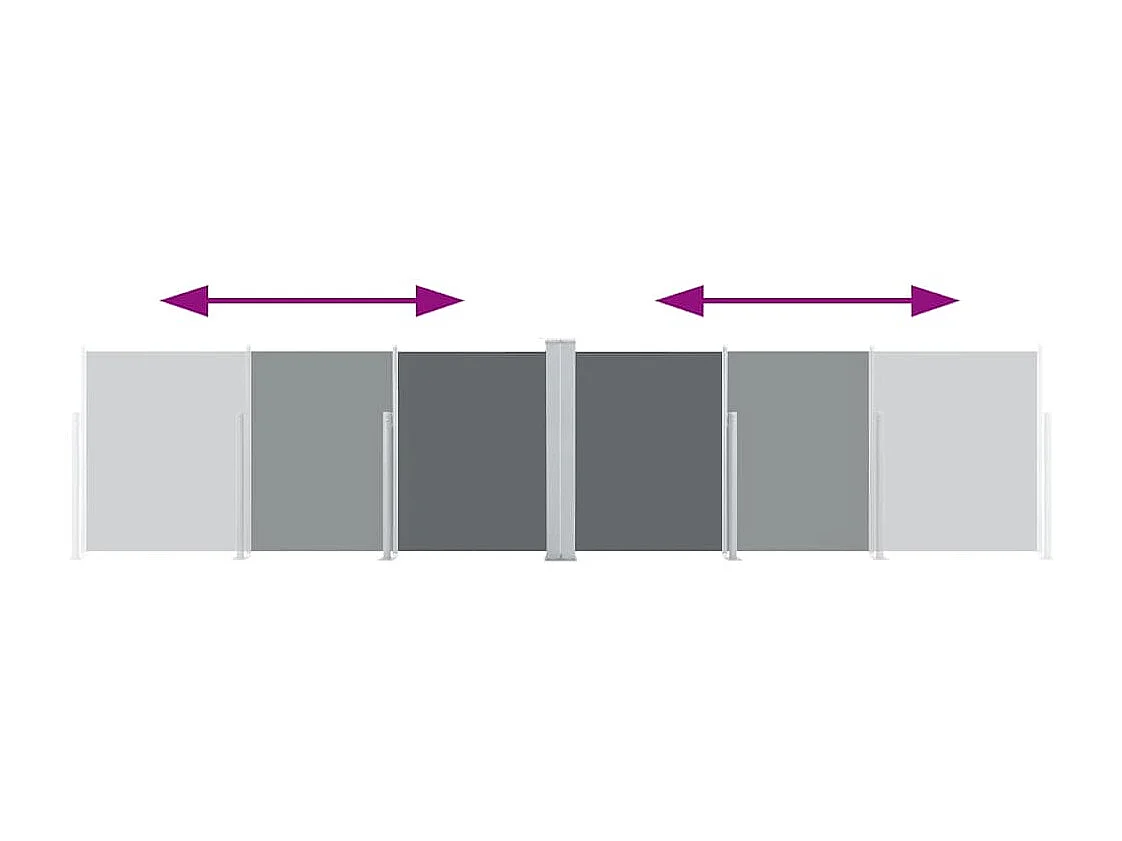 Auvent latéral rétractable Anthracite 140 x 600 cm