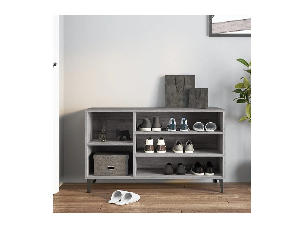 Sonoma grijze schoenenkast 102x36x60 cm Technisch hout