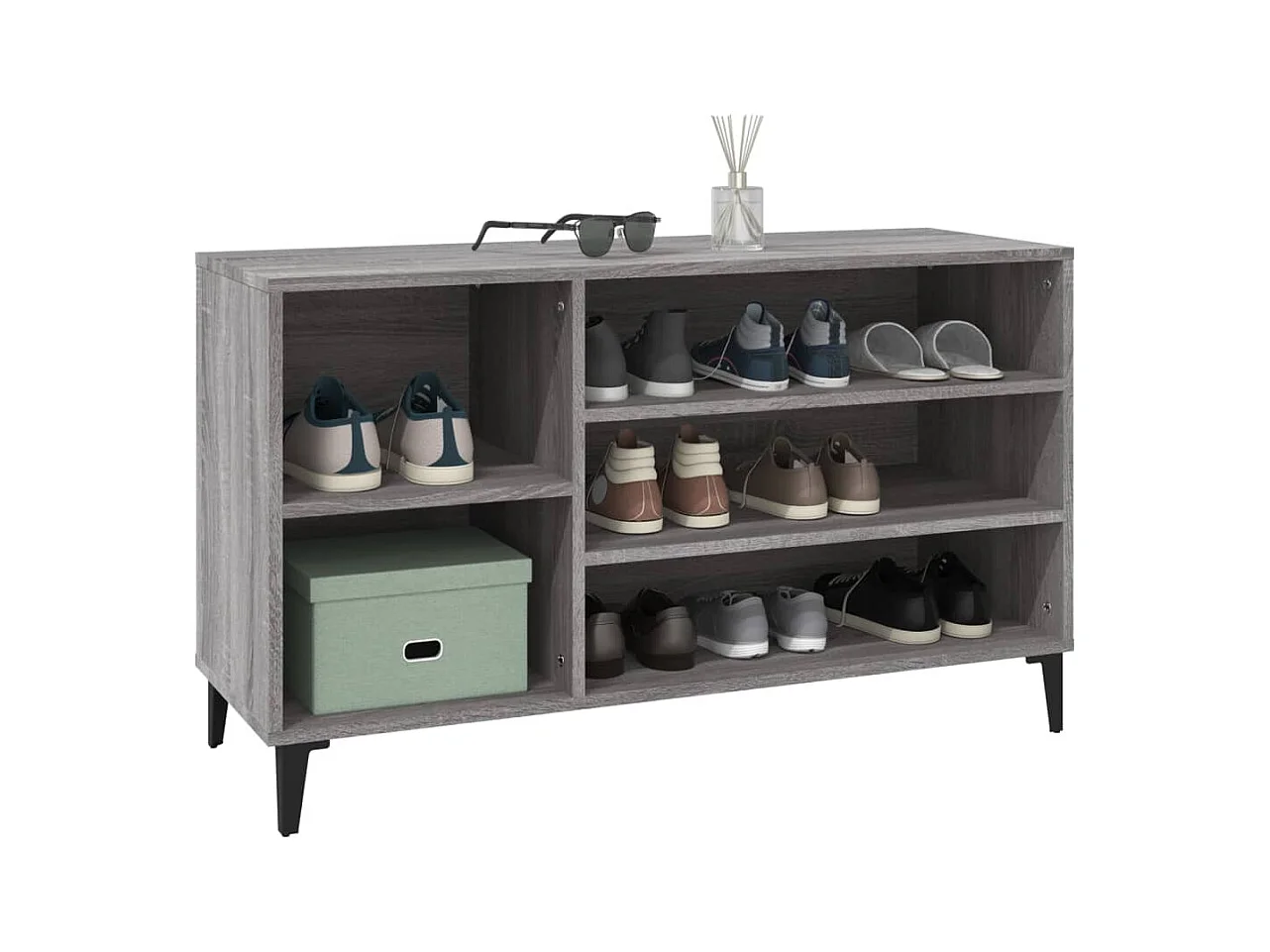 Sonoma grijze schoenenkast 102x36x60 cm Technisch hout