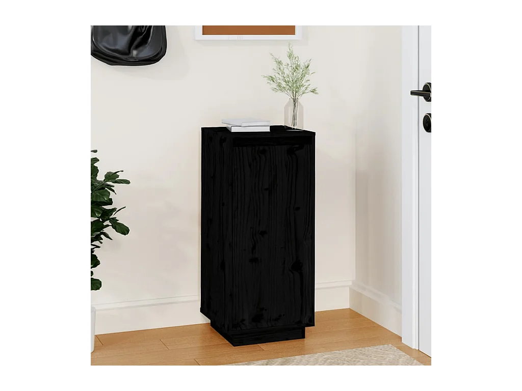 Armoire à chaussures Noir 35x35x80 cm Bois de pin massif