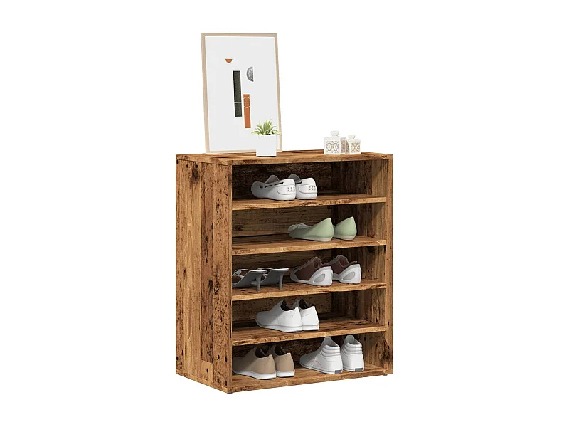 Oude houten schoenenkast 60x35x70 cm bewerkt hout