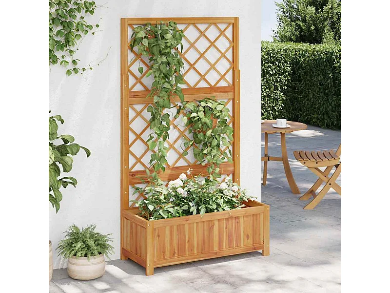 Lit surélevé avec treillis 85x38x150 cm Bois massif d'acacia