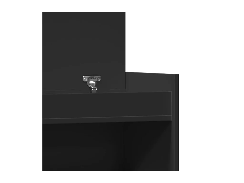 Zwarte schoenenkast 100,5x28x100 cm bewerkt hout