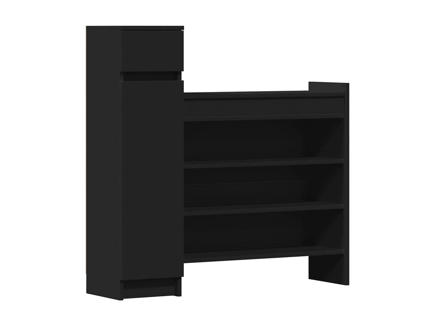 Zapatero negro 100,5x28x100 cm madera contrachapada