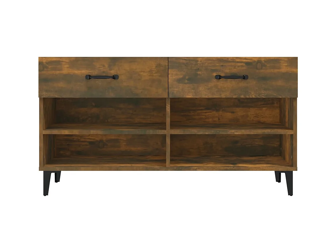 Meuble à chaussures Chêne fumé 102x35x55 cm Bois d'ingénierie