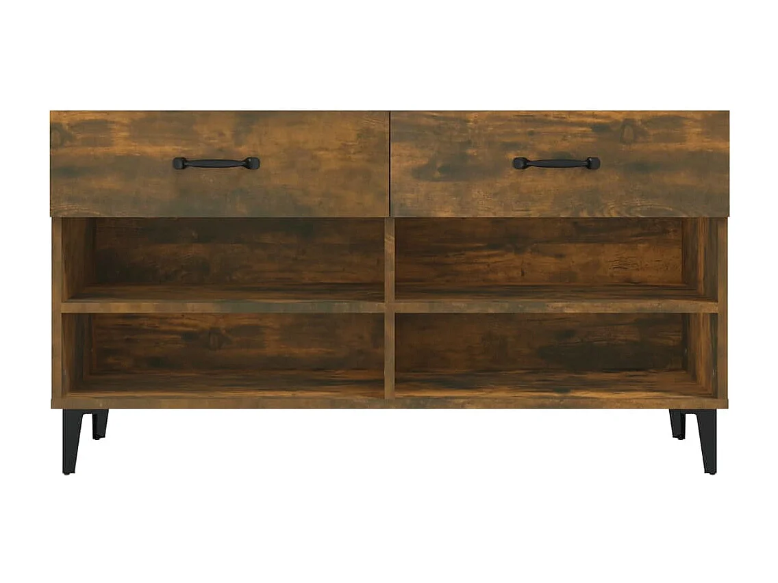 Zapatero de roble ahumado 102x35x55 cm Madera de ingeniería