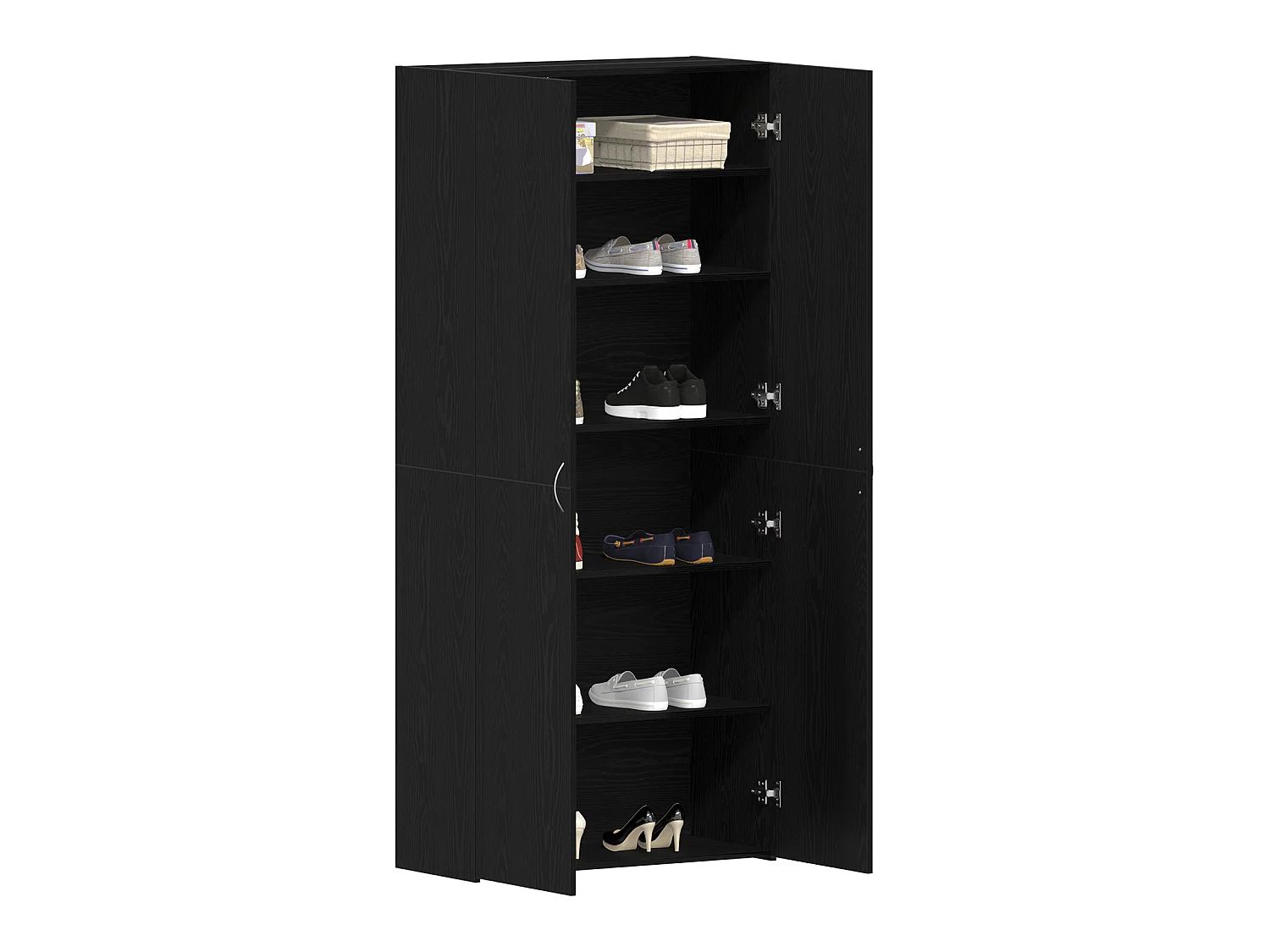 Cabinet à chaussures Noir Chêne 80x35,5x180 cm Bois d'ingénierie